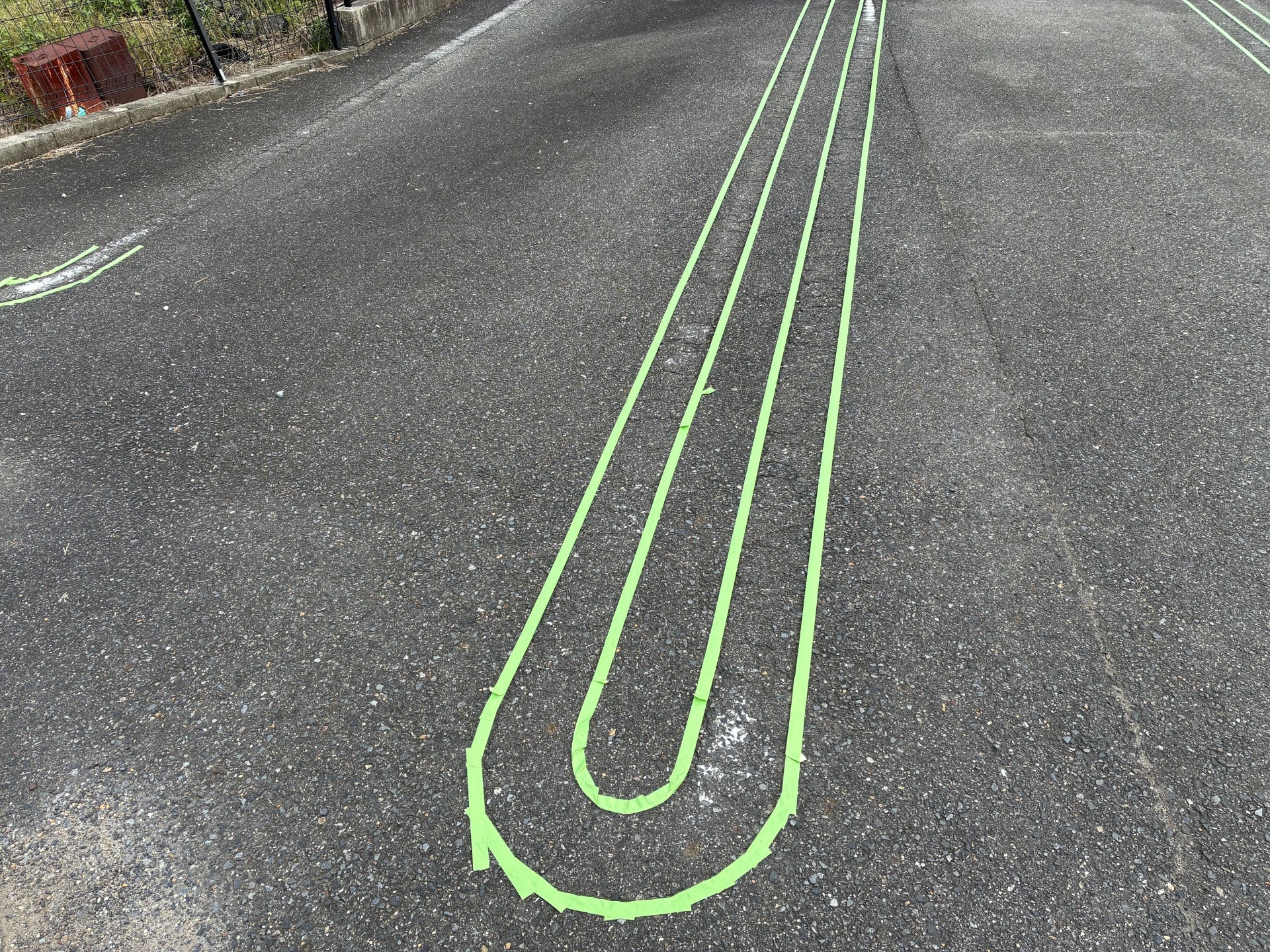 岐阜県可児市　駐車場　ライン引き