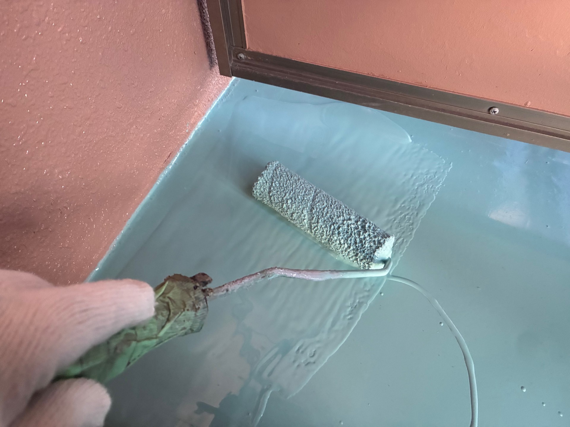 岐阜県美濃市　バルコニー　ウレタン塗膜防水