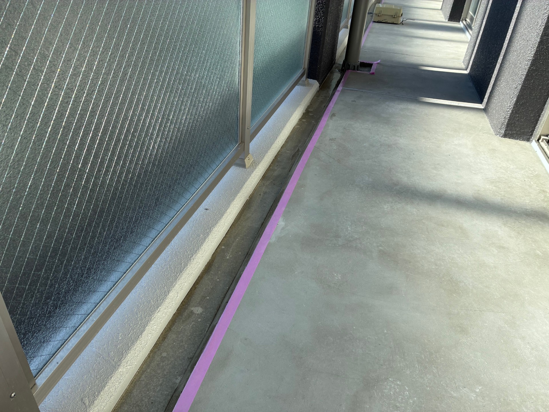 岐阜県可児市　マンション　新築　バルコニー側溝　ウレタン塗膜防水