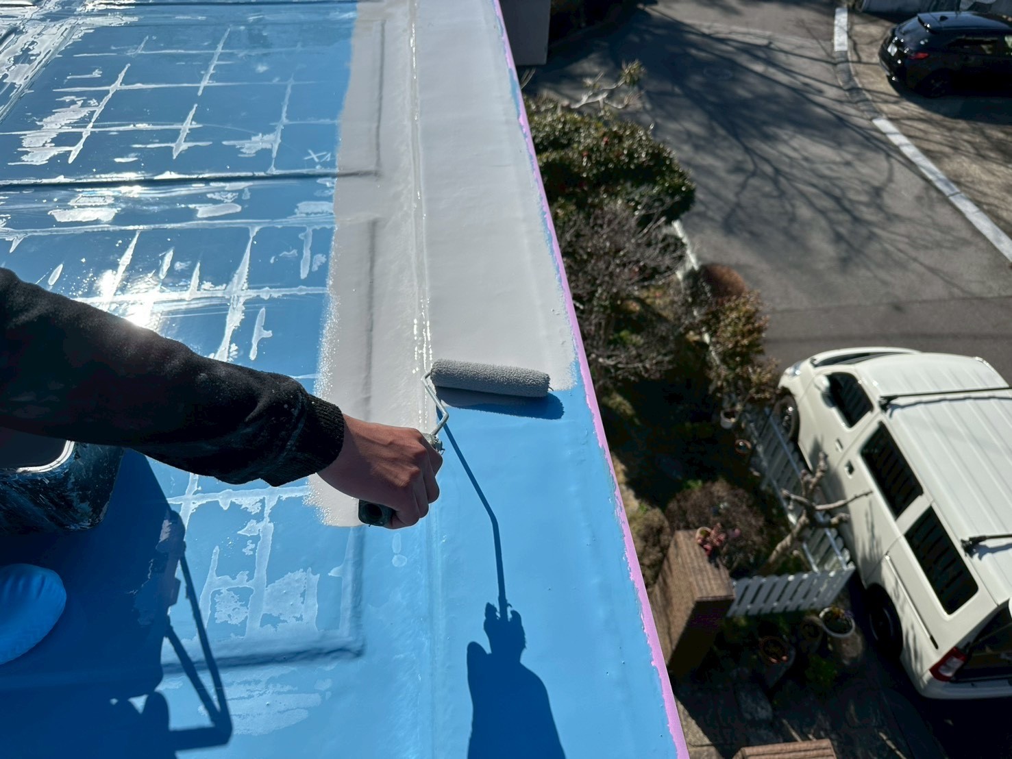 岐阜県可児市　住宅　屋上　ウレタン塗膜防水